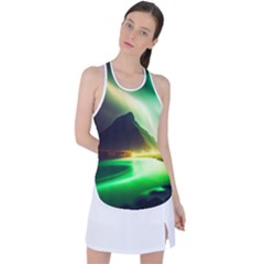 Aurora Lake Neon Colorful Racer Back Mesh Tank Top