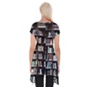 Book Collection In Brown Wooden Bookcases Books Bookshelf Library Short Sleeve Side Drop Tunic View2