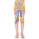 Multicolored Optical Illusion Painting Psychedelic Digital Art Kids  Capri Leggings 