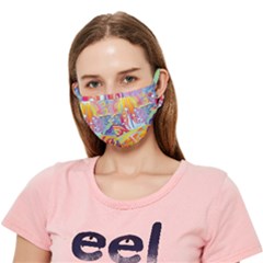 Multicolored Optical Illusion Painting Psychedelic Digital Art Crease Cloth Face Mask (adult) by Bedest