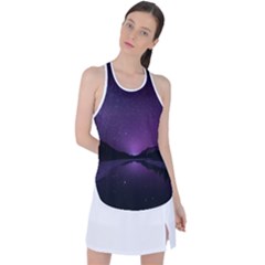 Dark Purple Aesthetic Landscape Racer Back Mesh Tank Top