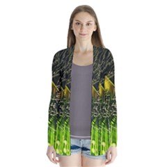 Machine Technology Circuit Electronic Computer Technics Detail Psychedelic Abstract Pattern Drape Collar Cardigan by Sarkoni