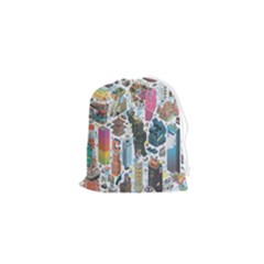 City Pattern Pixel Art Japan Drawstring Pouch (xs) by Sarkoni