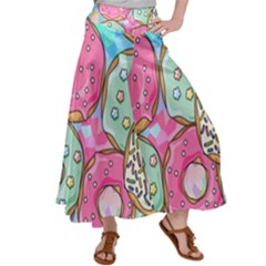Donut Pattern Texture Colorful Sweet Women s Satin Palazzo Pants by Grandong