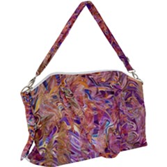 Ochre On Fuchsia Blend Canvas Crossbody Bag by kaleidomarblingart