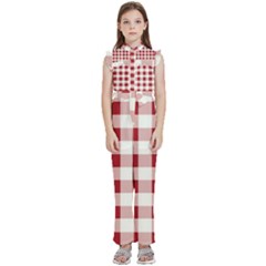 Gingham - 4096x4096px - 300dpi14 Kids  Sleeveless Ruffle Edge Band Collar Chiffon One Piece by EvgeniaEsenina