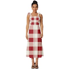 Gingham - 4096x4096px - 300dpi14 Tie-strap Tiered Midi Chiffon Dress by EvgeniaEsenina