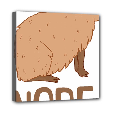 Capybara Art T- Shirt Cute Sad Capybara - Nope T- Shirt Yoga Reflexion Pose T- Shirtyoga Reflexion Pose T- Shirt Mini Canvas 8  X 8  (stretched) by hizuto