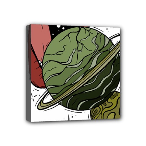 Black Hole T- Shirt Planet Eater Colour T- Shirt Mini Canvas 4  X 4  (stretched)
