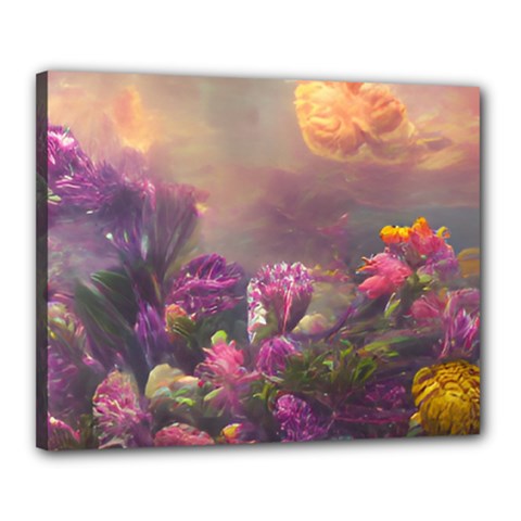 Floral Blossoms  Canvas 20  X 16  (stretched) by Internationalstore