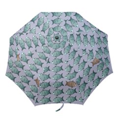 Fishes Pattern Background Theme Folding Umbrellas by Pakjumat