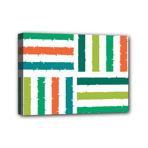 Striped Colorful Pattern Graphic Mini Canvas 7  X 5  (stretched)