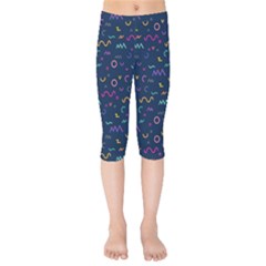 Scribble Pattern Texture Kids  Capri Leggings  by Pakjumat