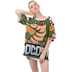 Funny Crocodile Oversized Chiffon Top