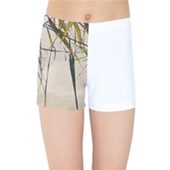 Branches T- Shirt Green Leaves, Branches, Green, Wallart, Summer, Nature, Digital, Art, Minimal, Tro Kids  Sports Shorts by EnriqueJohnson