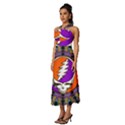 Gratefuldead Grateful Dead Pattern Sleeveless Cross Front Cocktail Midi Chiffon Dress View2