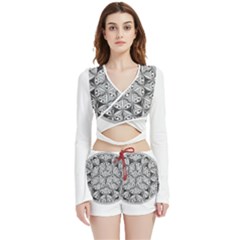 Flower Of Life T- Shirt Flower Of Life Mandala T- Shirt Velvet Wrap Crop Top And Shorts Set by EnriqueJohnson