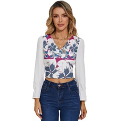 Hawaii T- Shirt Hawaii Branch Pattern T- Shirt Long Sleeve V-neck Top by EnriqueJohnson