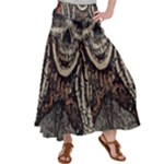 Gray And Multicolored Skeleton Illustration Women s Satin Palazzo Pants
