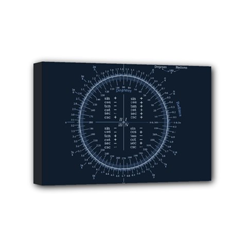 Minimalistic Knowledge Mathematics Trigonometry Mini Canvas 6  X 4  (stretched) by Ket1n9