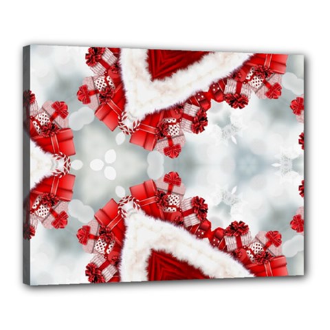 Christmas-background-tile-gifts Canvas 20  X 16  (stretched) by Grandong