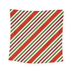 Christmas-color-stripes Square Tapestry (small) by Grandong