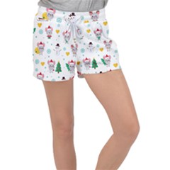 Christmas-seamless-pattern-with-cute-kawaii-mouse Women s Velour Lounge Shorts by Grandong