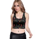 Christmas Paper Stars Pattern Texture Background Colorful Colors Seamless Copy Racer Back Crop Top View1