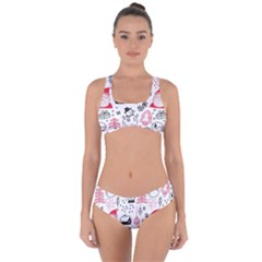 Christmas-themed-seamless-pattern Criss Cross Bikini Set by Grandong