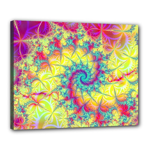 Fractal Spiral Abstract Background Canvas 20  X 16  (stretched) by Ravend