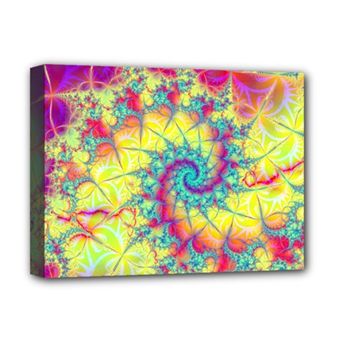Fractal Spiral Abstract Background Deluxe Canvas 16  X 12  (stretched)  by Ravend
