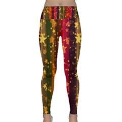 Back White Hearts Snowflakes Lightweight Velour Classic Yoga Leggings by Pakjumat