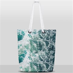 Blue Ocean Waves Full Print Rope Handle Tote (small) by Jack14