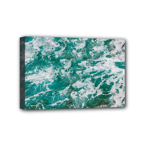 Blue Ocean Waves 2 Mini Canvas 6  X 4  (stretched) by Jack14