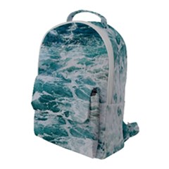 Blue Crashing Ocean Wave Flap Pocket Backpack (large) by Jack14