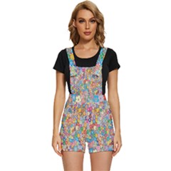 Retro Ethnic Background Pattern Vector Short Overalls