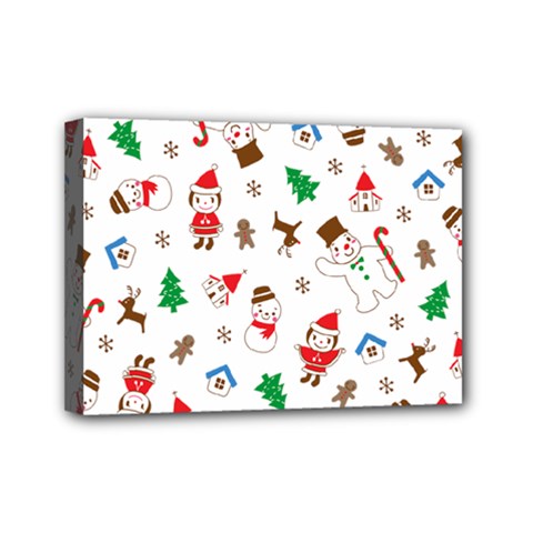 Christmas Shading Pattern Mini Canvas 7  X 5  (stretched) by Amaryn4rt