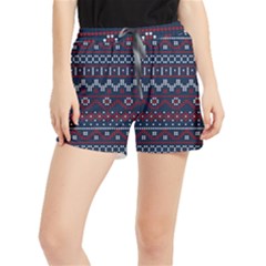 Christmas-concept-with-knitted-pattern Women s Runner Shorts by Amaryn4rt