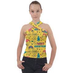 Colorful-funny-christmas-pattern Cool Ho Ho Ho Lol Cross Neck Velour Top by Amaryn4rt