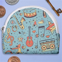 Seamless-pattern-musical-instruments-notes-headphones-player Horseshoe Style Canvas Pouch by Amaryn4rt
