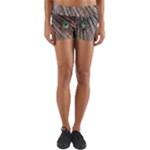 Peacock-feathers-pattern-colorful Yoga Shorts