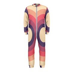 Circles Pattern Bullseye Cream Onepiece Jumpsuit (kids) by Pakjumat