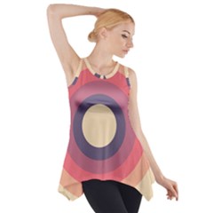 Circles Pattern Bullseye Cream Side Drop Tank Tunic by Pakjumat