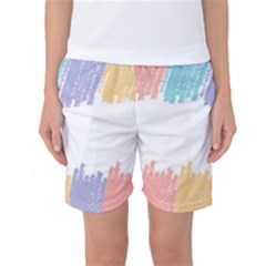 Border Frame Colorful Brush Strokes Women s Basketball Shorts by Pakjumat