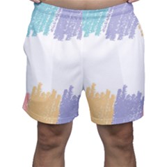 Border Frame Colorful Brush Strokes Men s Shorts by Pakjumat