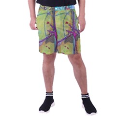 Green Peace Sign Psychedelic Trippy Men s Pocket Shorts by Modalart