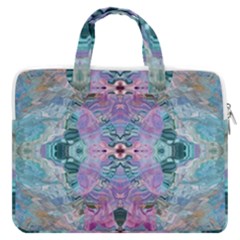Grey Pink Blend Macbook Pro 16  Double Pocket Laptop Bag 