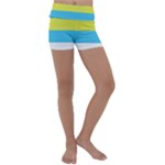 Bigender Flag Copy Kids  Lightweight Velour Yoga Shorts