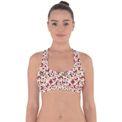 Christmas  Santa Claus Patterns Cross Back Hipster Bikini Top  by Sarkoni