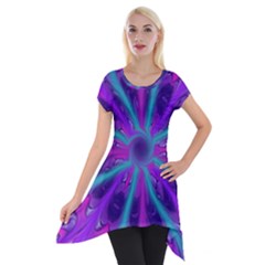 Wallpaper Tie Dye Pattern Short Sleeve Side Drop Tunic
